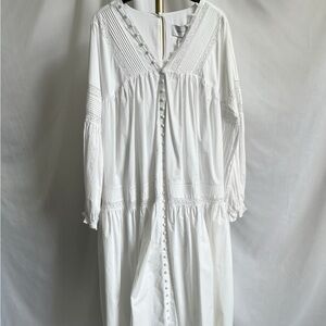 JOSLIN Marlo Oversized Lace-Trimmed Midi Dress